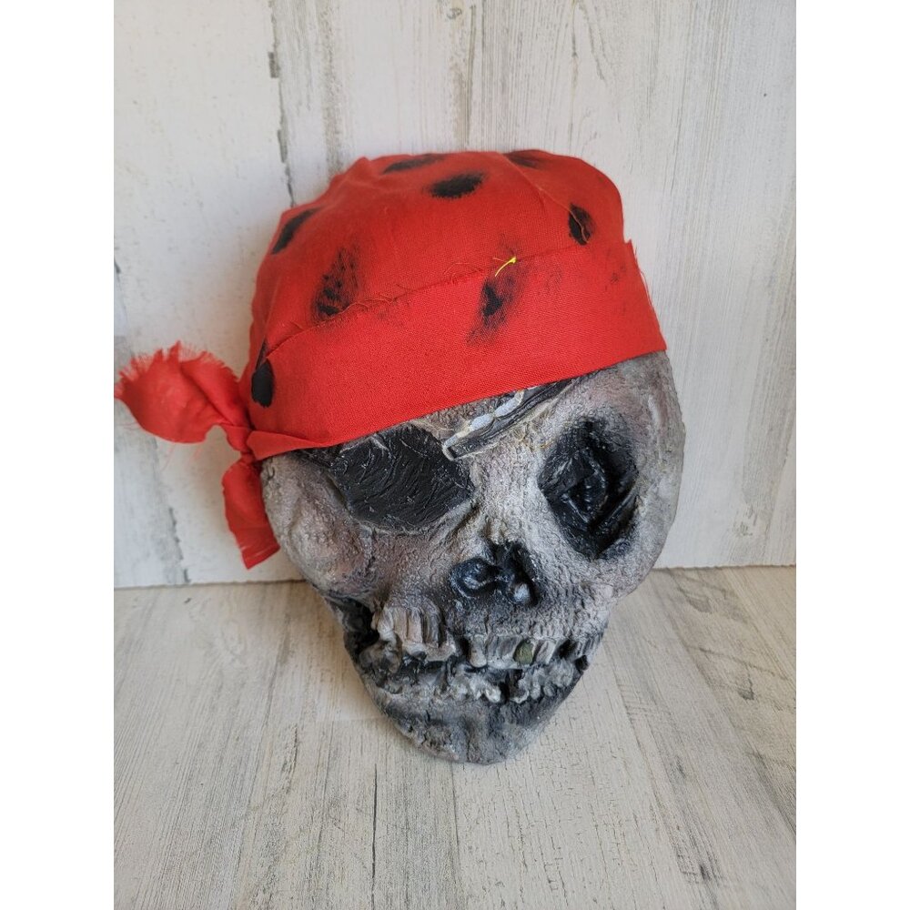 Vintage‎ rubber plush pirate skull skeleton Halloween prop